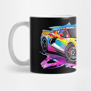 C8 Corvette front view color splash style supercar race car muscle car sportscar Corvette C8 Mug